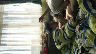 情侣自拍流出短发妹子cos床上满足男友