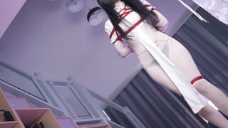 【悠米】《神圣修女被绑记》3 修女身着白色全包丝袜和12cm的高跟吊着罚站，还要被迫看着镜子里被玩弄的自己